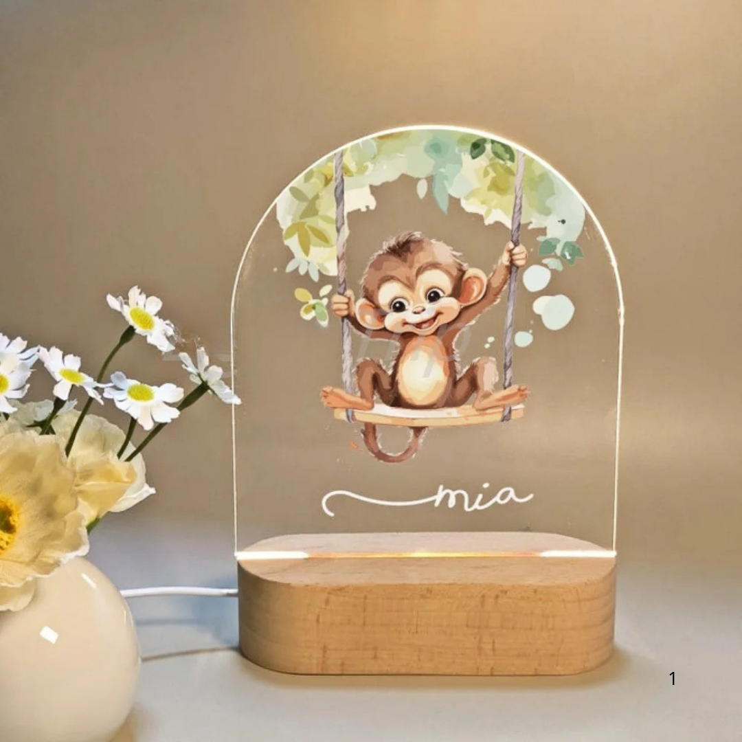 Kids Night Light with Name - Gentle LED Bedroom Lamp