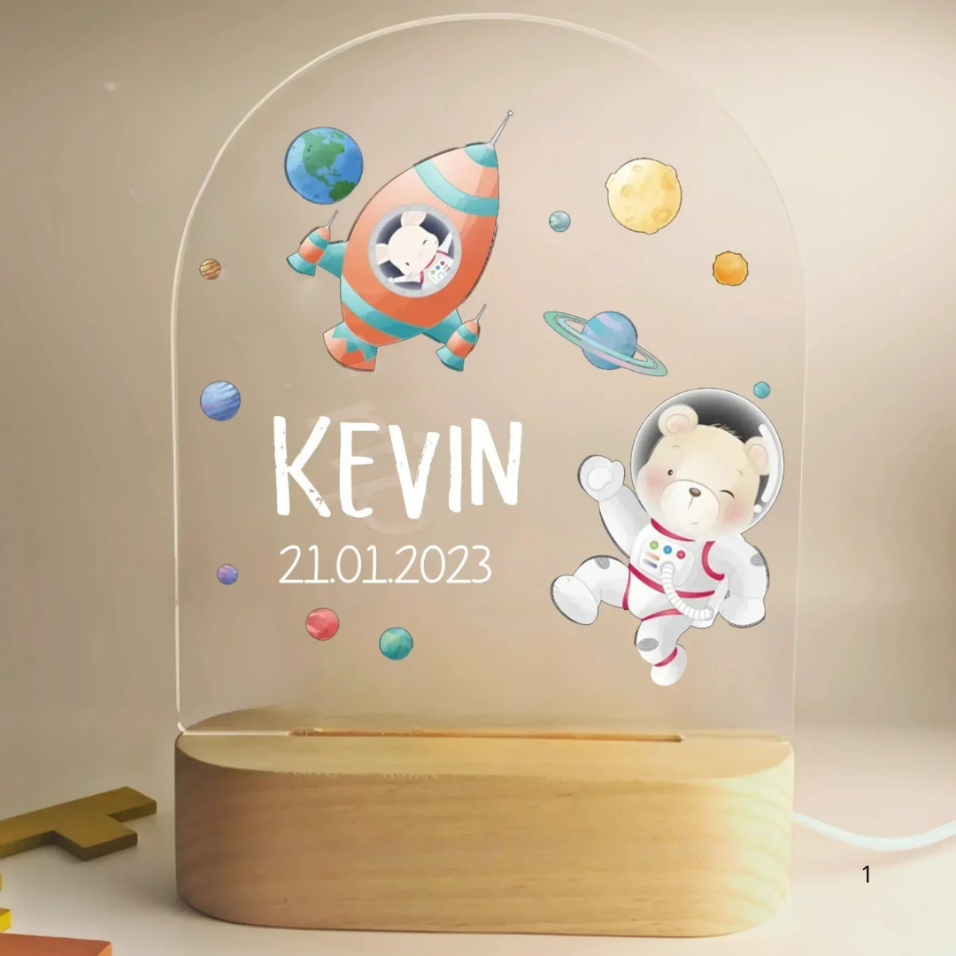 Kids Night Light with Name - Gentle LED Bedroom Lamp