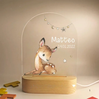 Kids Night Light with Name - Gentle LED Bedroom Lamp