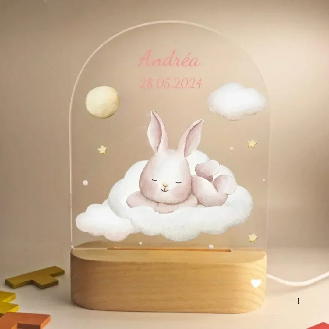 Kids Night Light with Name - Gentle LED Bedroom Lamp