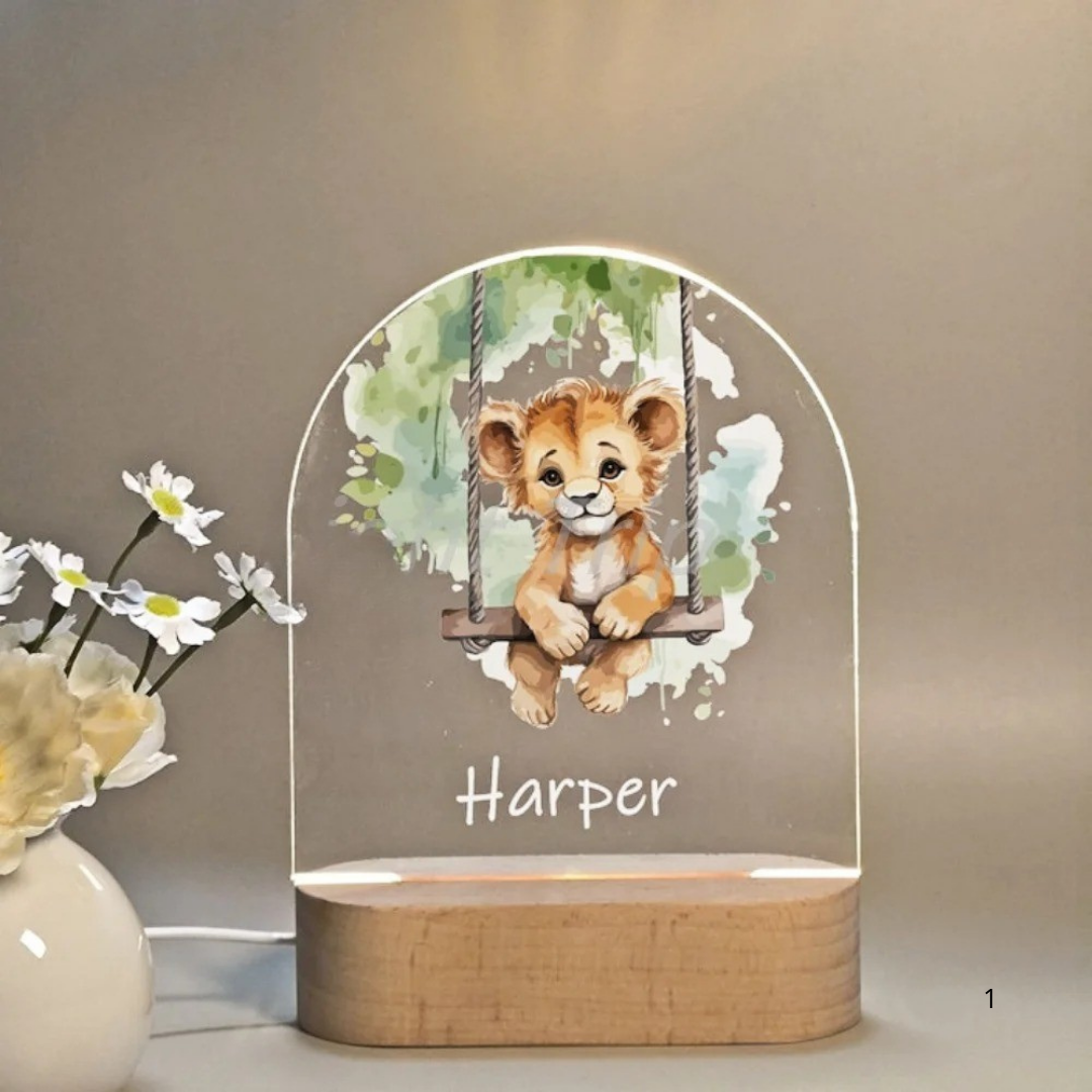 Kids Night Light with Name - Gentle LED Bedroom Lamp