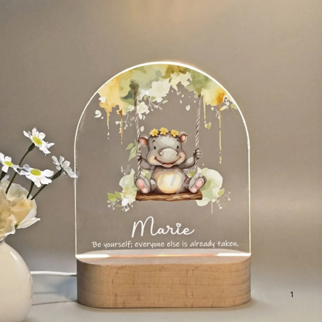 Kids Night Light with Name - Gentle LED Bedroom Lamp