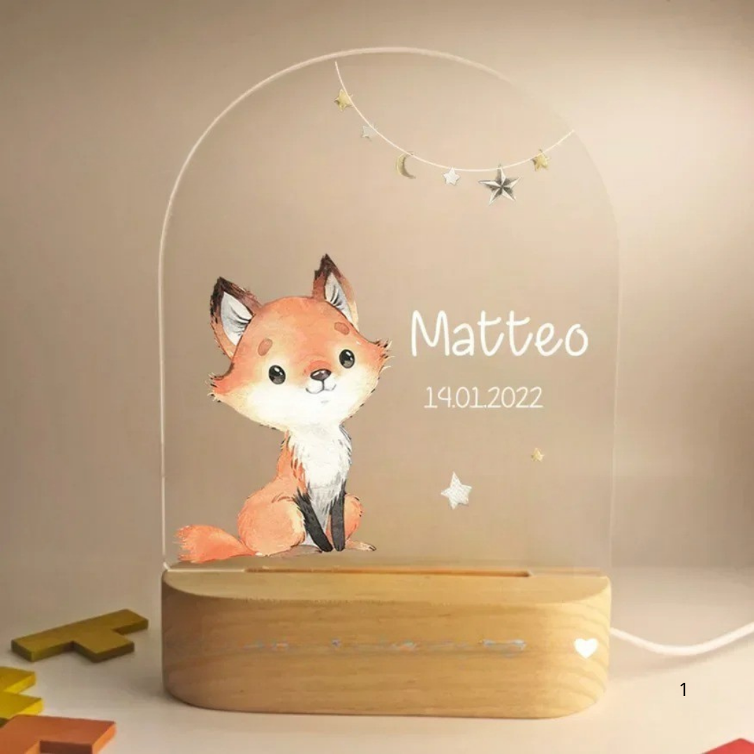 Kids Night Light with Name - Gentle LED Bedroom Lamp