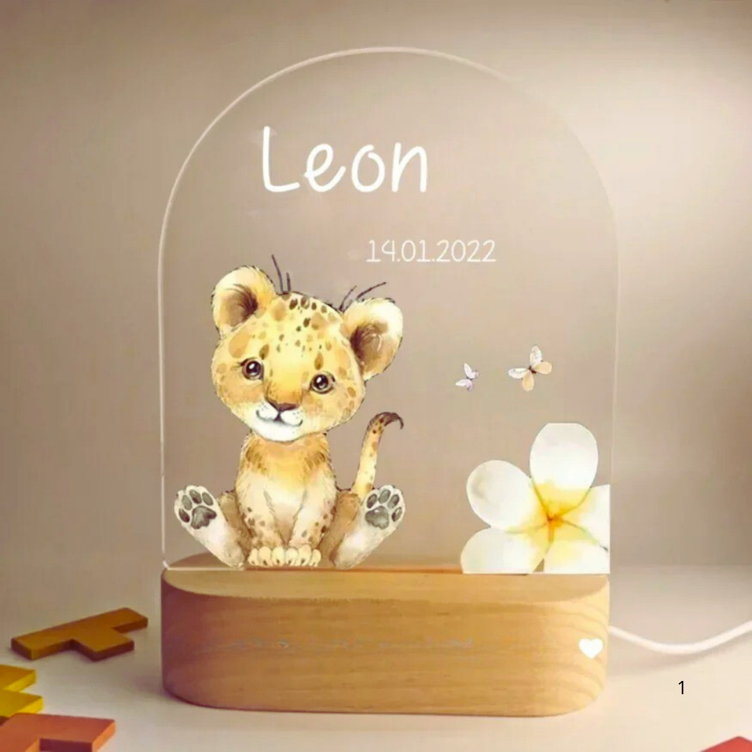 Kids Night Light with Name - Gentle LED Bedroom Lamp - Fesara