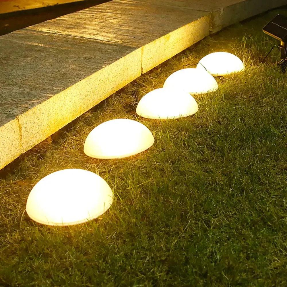 Solar Powered Outdoor Half Dome Lamp