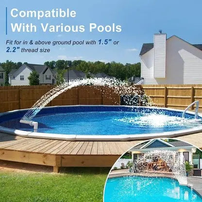 Colorful Solar Pool Fountain with LED Lights & Spray