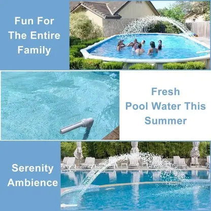 Colorful Solar Pool Fountain with LED Lights & Spray