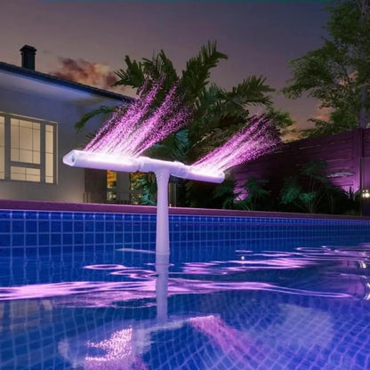Colorful Solar Pool Fountain with LED Lights & Spray - Fesara