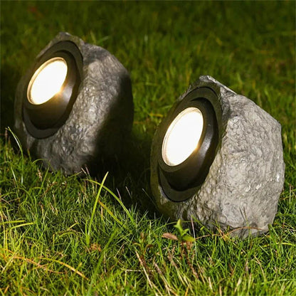 Outdoor Garden Solar Stone Lamp