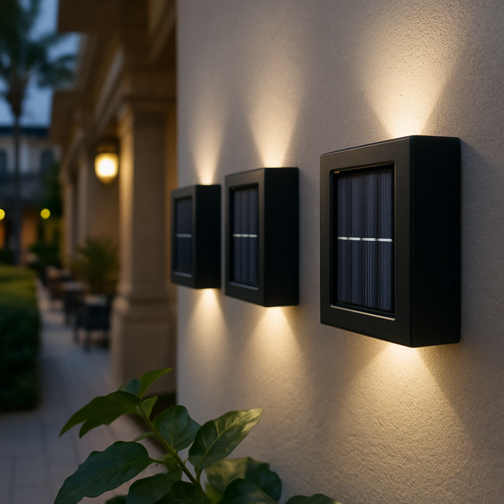 Outdoor Solar Powered Wall Lights - Wireless & Stylish