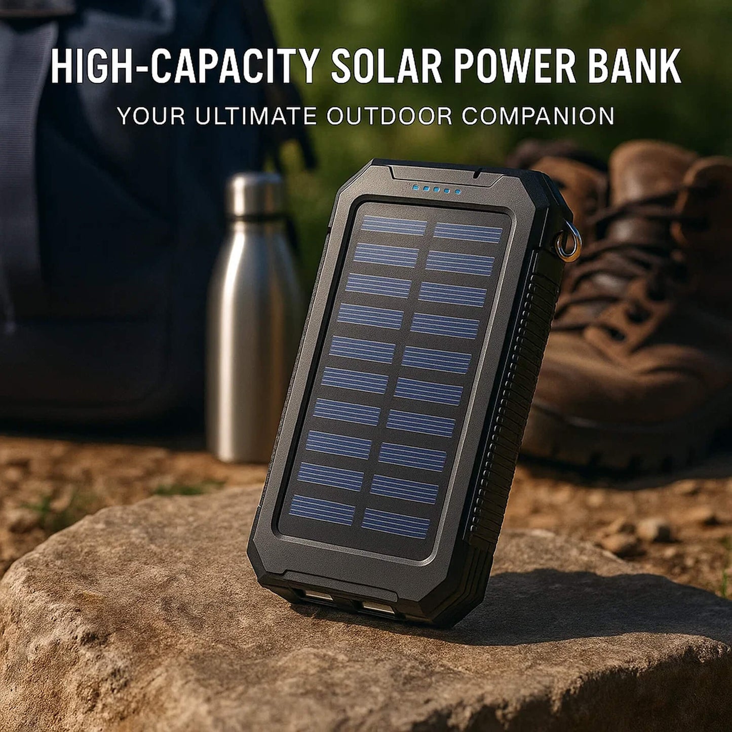 Compact Solar Battery Pack Dual USB 20000mAh Charger