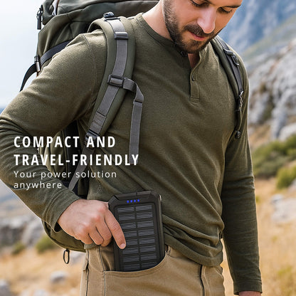 Compact Solar Battery Pack Dual USB 20000mAh Charger