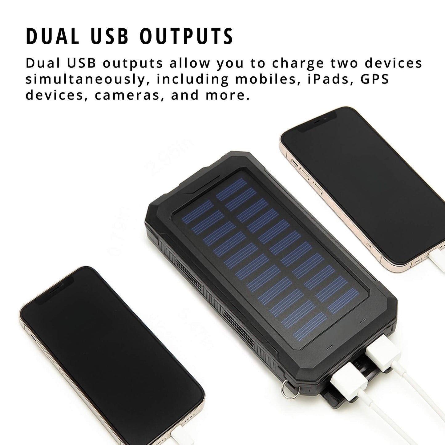 Compact Solar Battery Pack Dual USB 20000mAh Charger