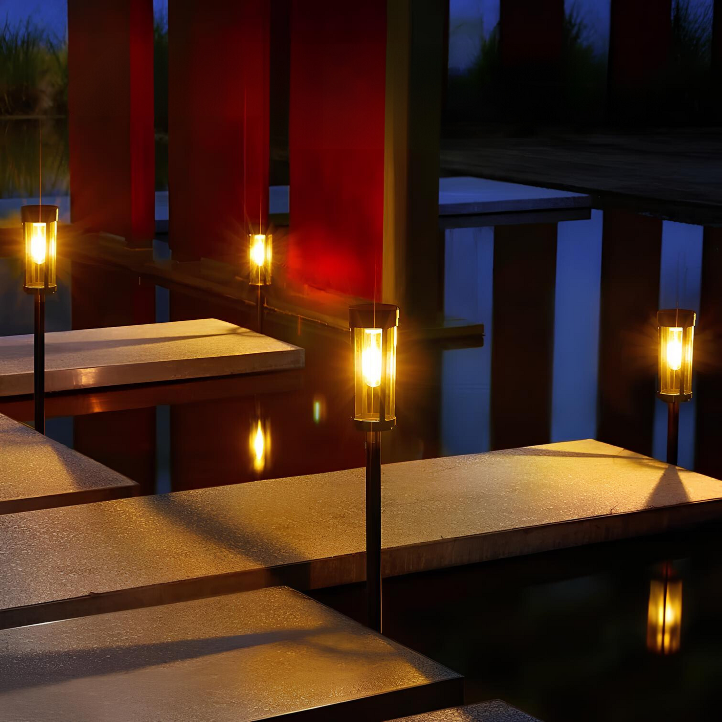Outdoor Solar Powered Torch Light with Auto Sensor - Fesara