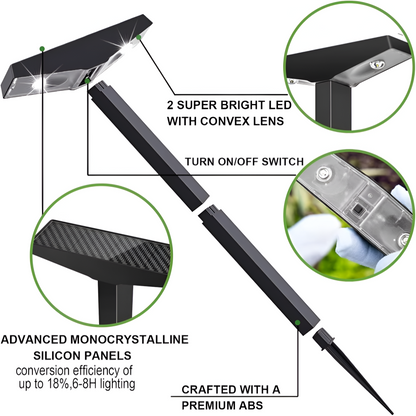 Solar Powered Garden Path Lights with Waterproof Design