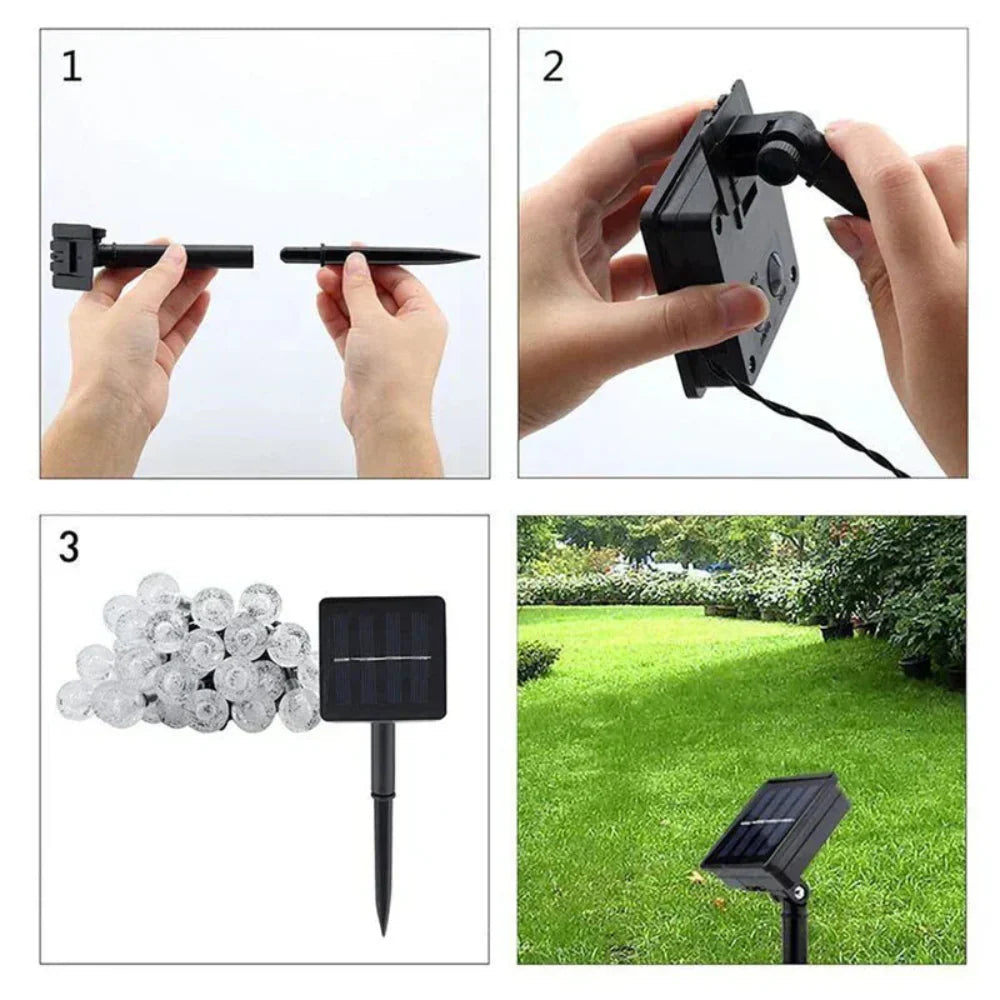 Outdoor Waterproof Solar String Lights - LED Garden Lights