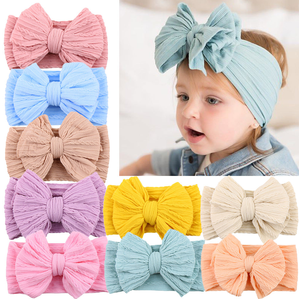 Girls' Soft Nylon Hair Bow Headband