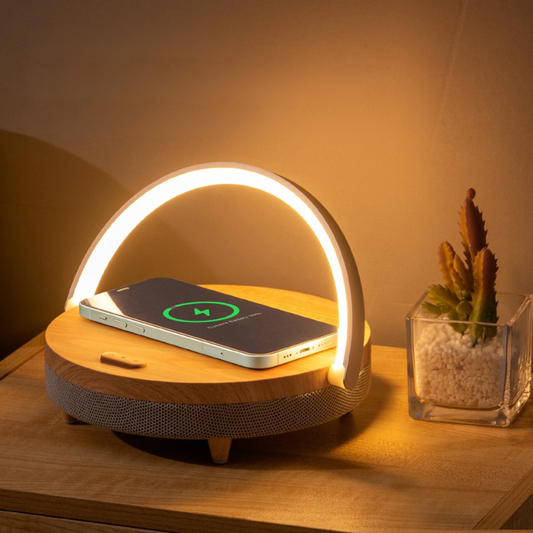 Smart LED Desk Lamp with Wireless Charging & Speaker - Fesara