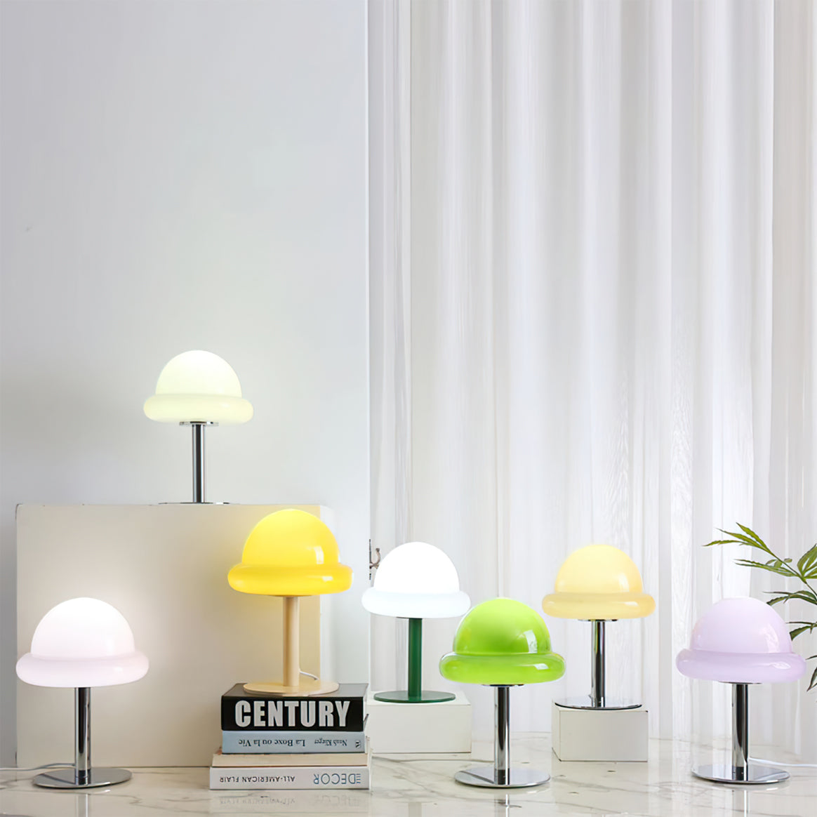 Galaxy Glass Desk Lamp with Silver Finish