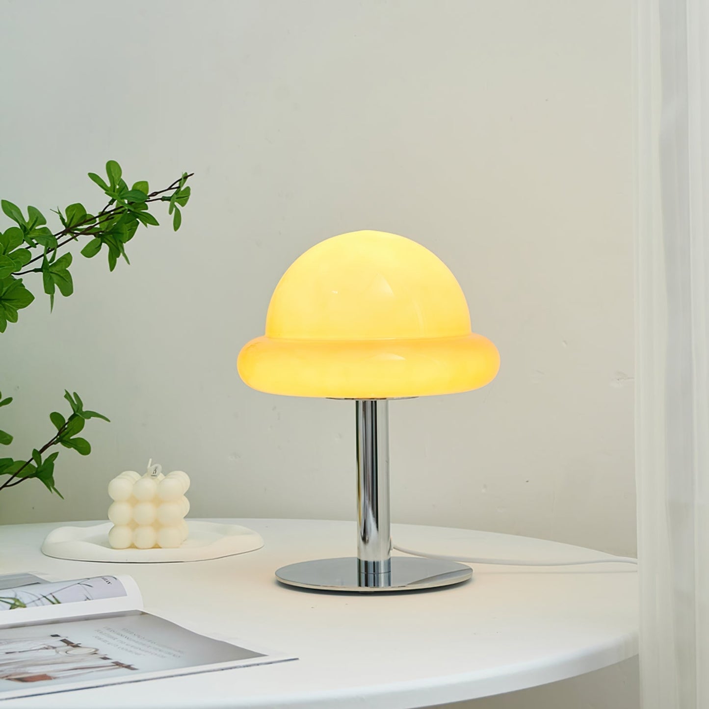 Galaxy Glass Desk Lamp with Silver Finish
