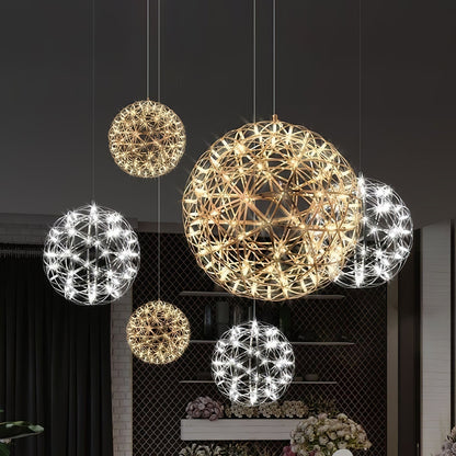 Contemporary Round Metal LED Hanging Light Fixture