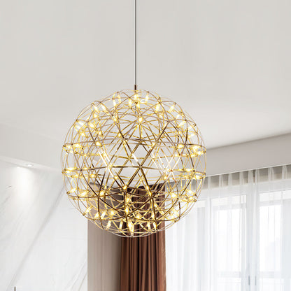 Contemporary Round Metal LED Hanging Light Fixture
