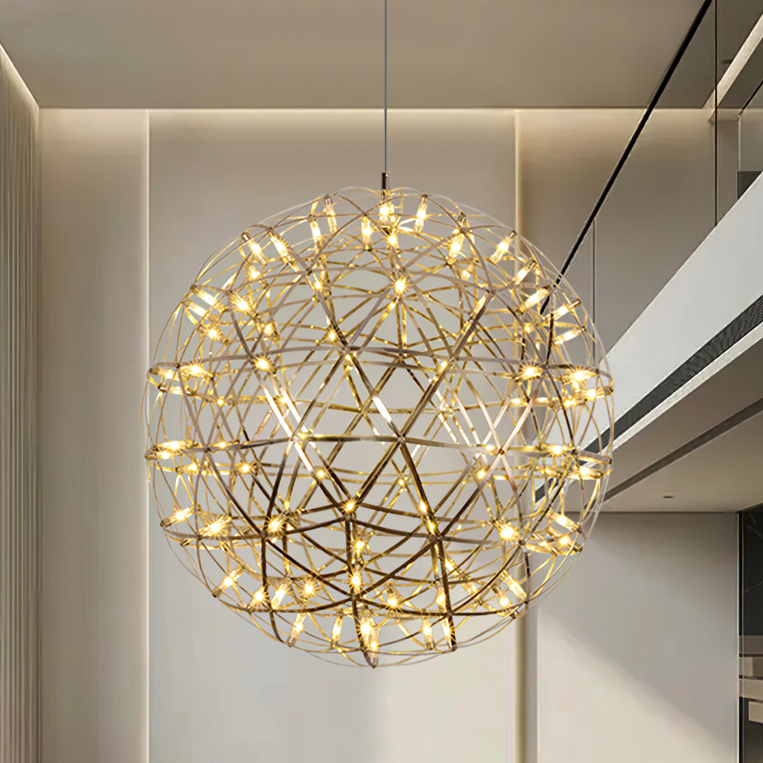 Contemporary Round Metal LED Hanging Light Fixture