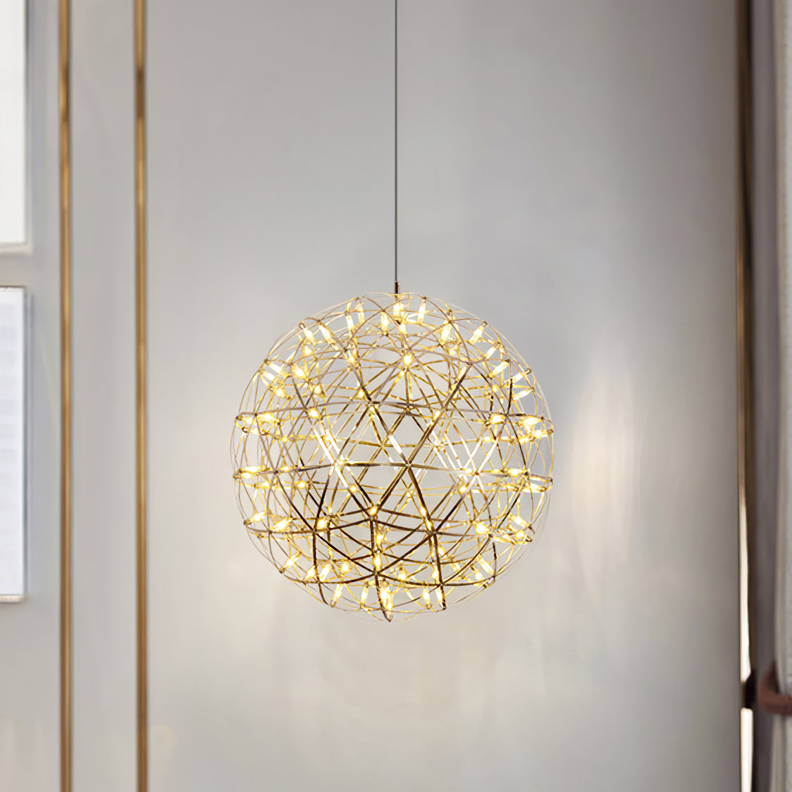 Contemporary Round Metal LED Hanging Light Fixture