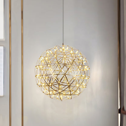 Contemporary Round Metal LED Hanging Light Fixture
