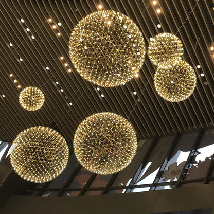Contemporary Round Metal LED Hanging Light Fixture