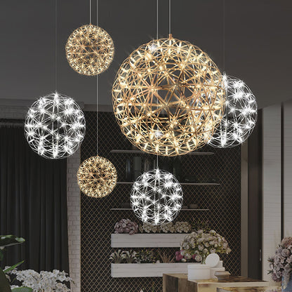 Contemporary Round Metal LED Hanging Light Fixture