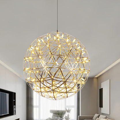 Contemporary Round Metal LED Hanging Light Fixture