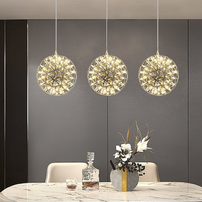 Contemporary Round Metal LED Hanging Light Fixture