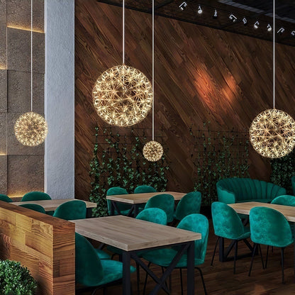Contemporary Round Metal LED Hanging Light Fixture