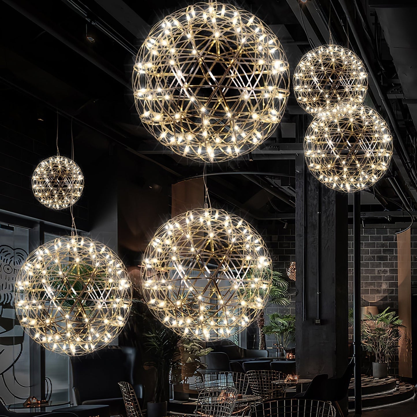Contemporary Round Metal LED Hanging Light Fixture