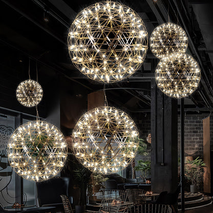 Contemporary Round Metal LED Hanging Light Fixture
