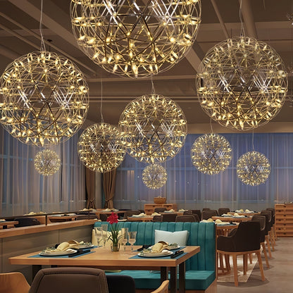 Contemporary Round Metal LED Hanging Light Fixture
