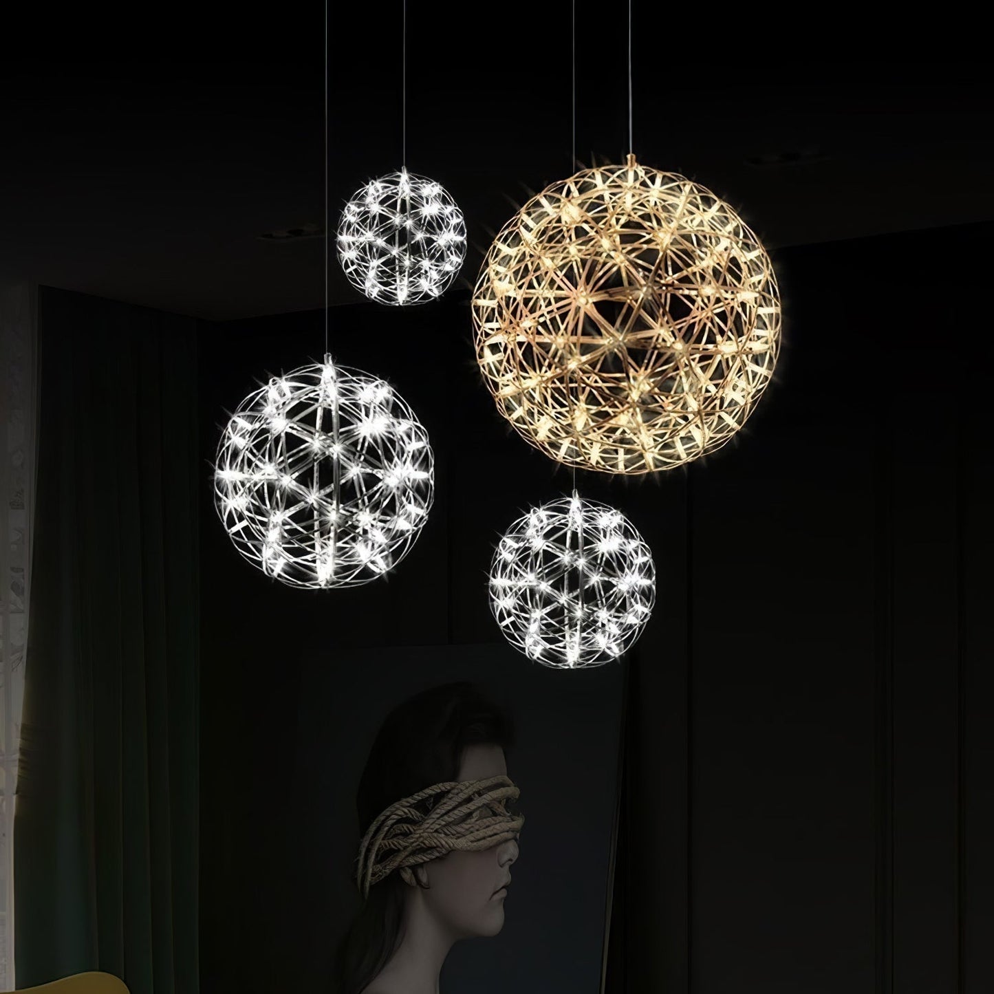 Contemporary Round Metal LED Hanging Light Fixture