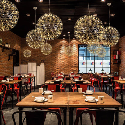 Contemporary Round Metal LED Hanging Light Fixture