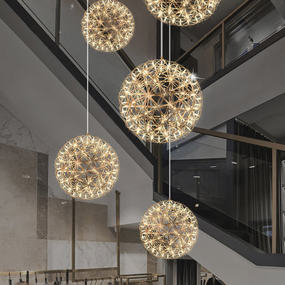 Contemporary Round Metal LED Hanging Light Fixture