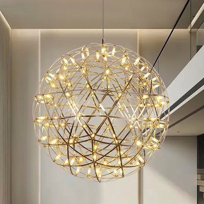 Contemporary Round Metal LED Hanging Light Fixture