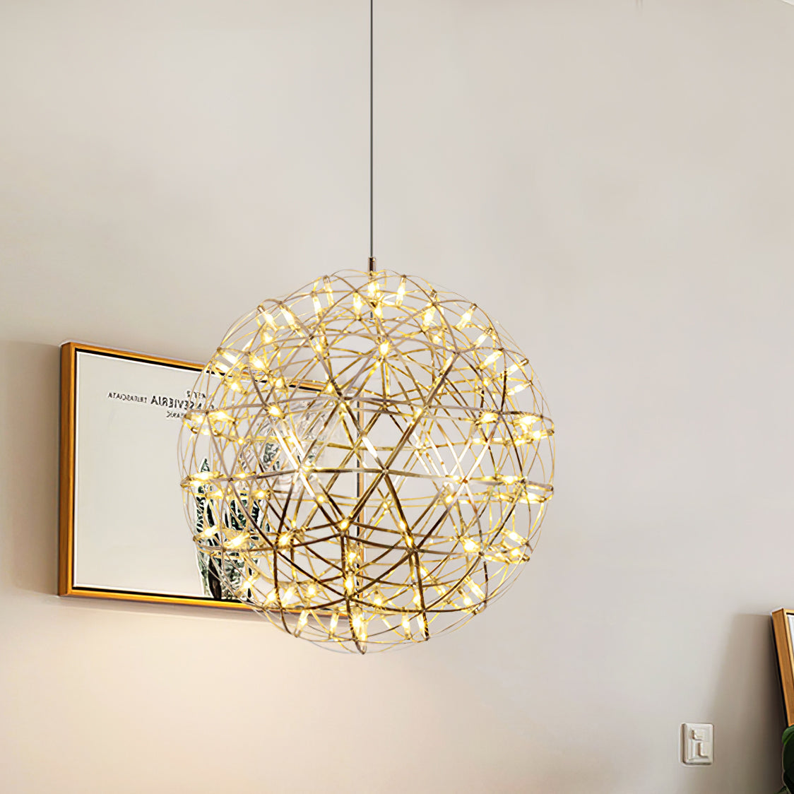 Contemporary Round Metal LED Hanging Light Fixture