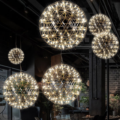 Contemporary Round Metal LED Hanging Light Fixture