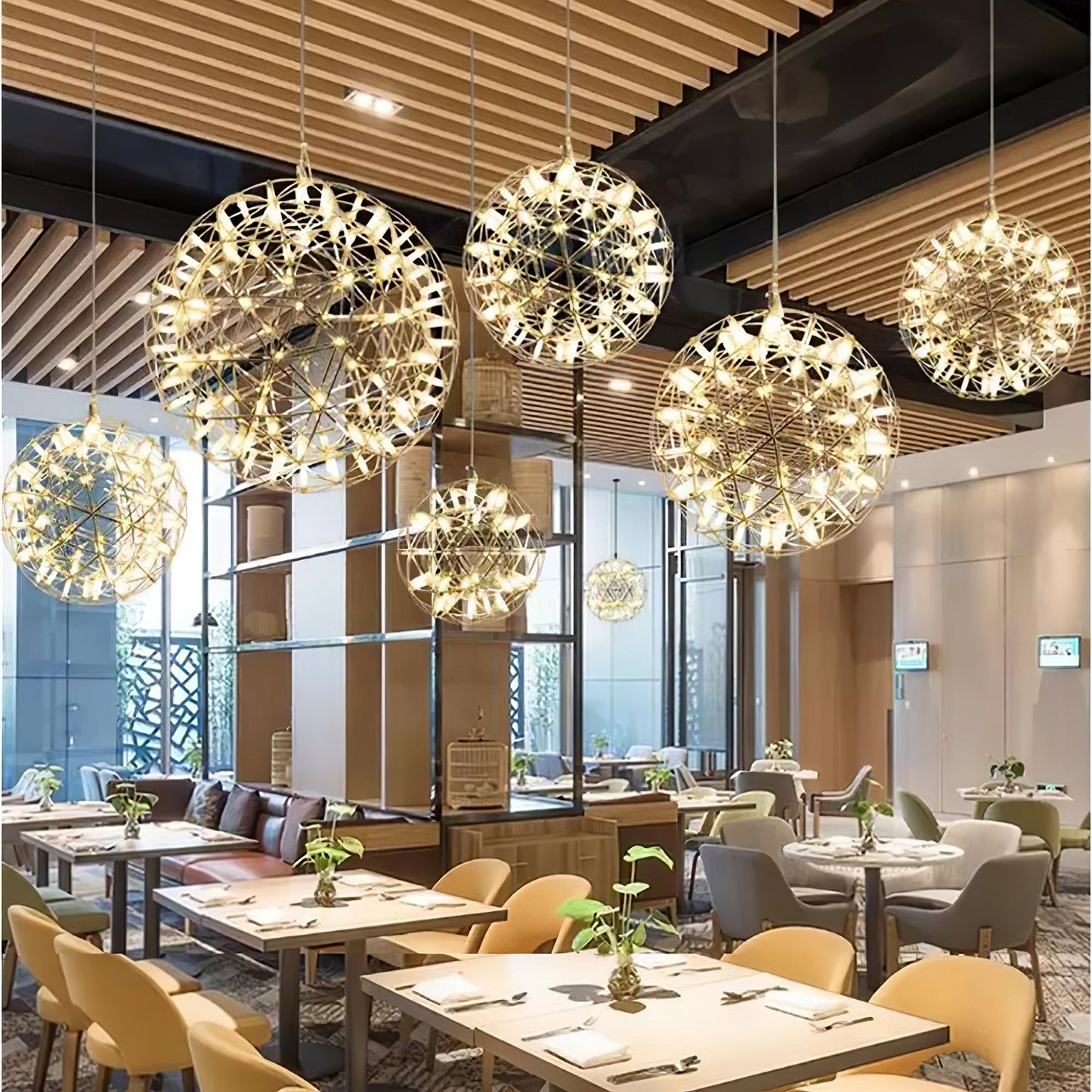 Contemporary Round Metal LED Hanging Light Fixture