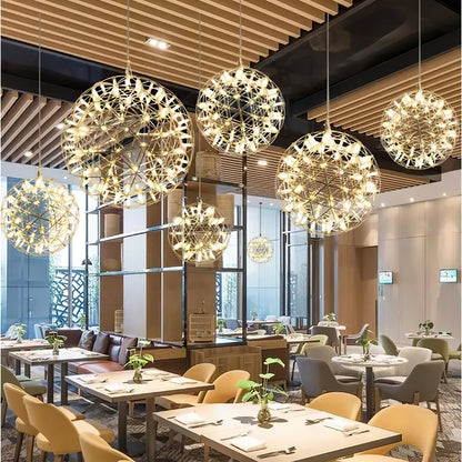 Contemporary Round Metal LED Hanging Light Fixture
