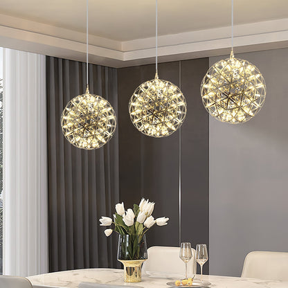 Contemporary Round Metal LED Hanging Light Fixture