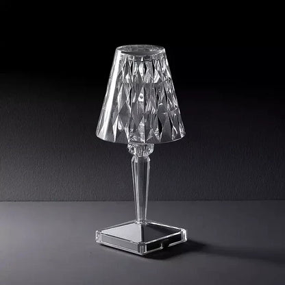 Luxurious Glass Table Lamp with Dimmer and USB Recharge