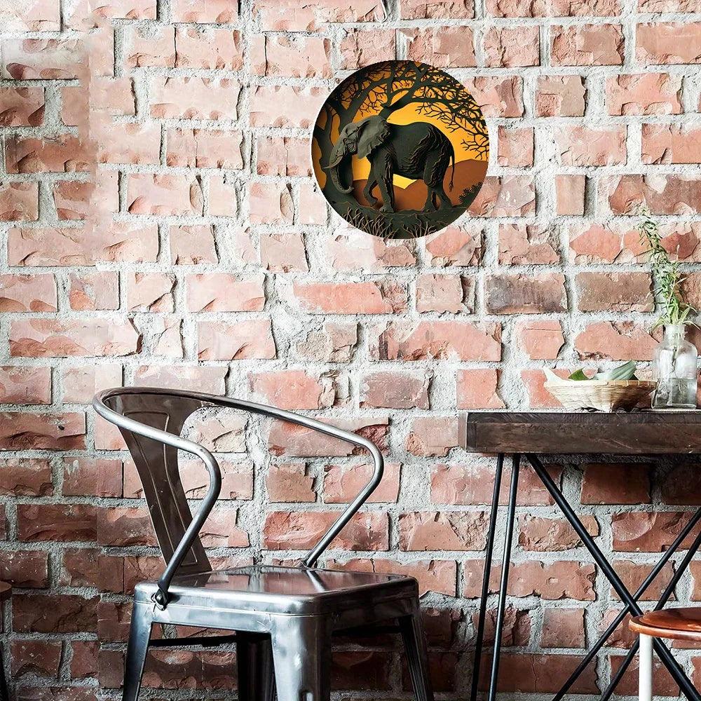 Stylish Metal Elephant Wall Art