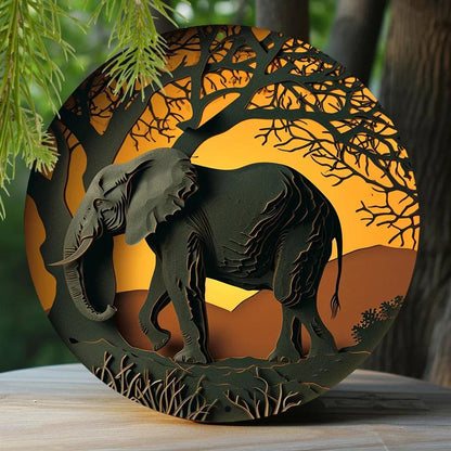 Stylish Metal Elephant Wall Art