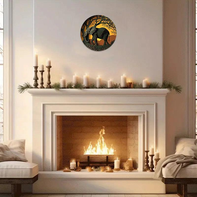 Stylish Metal Elephant Wall Art